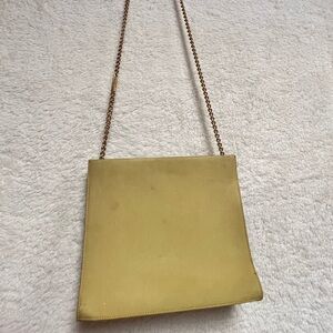 Salvatore Ferragamo Yellow Shoulder Bag with Chain Strap
